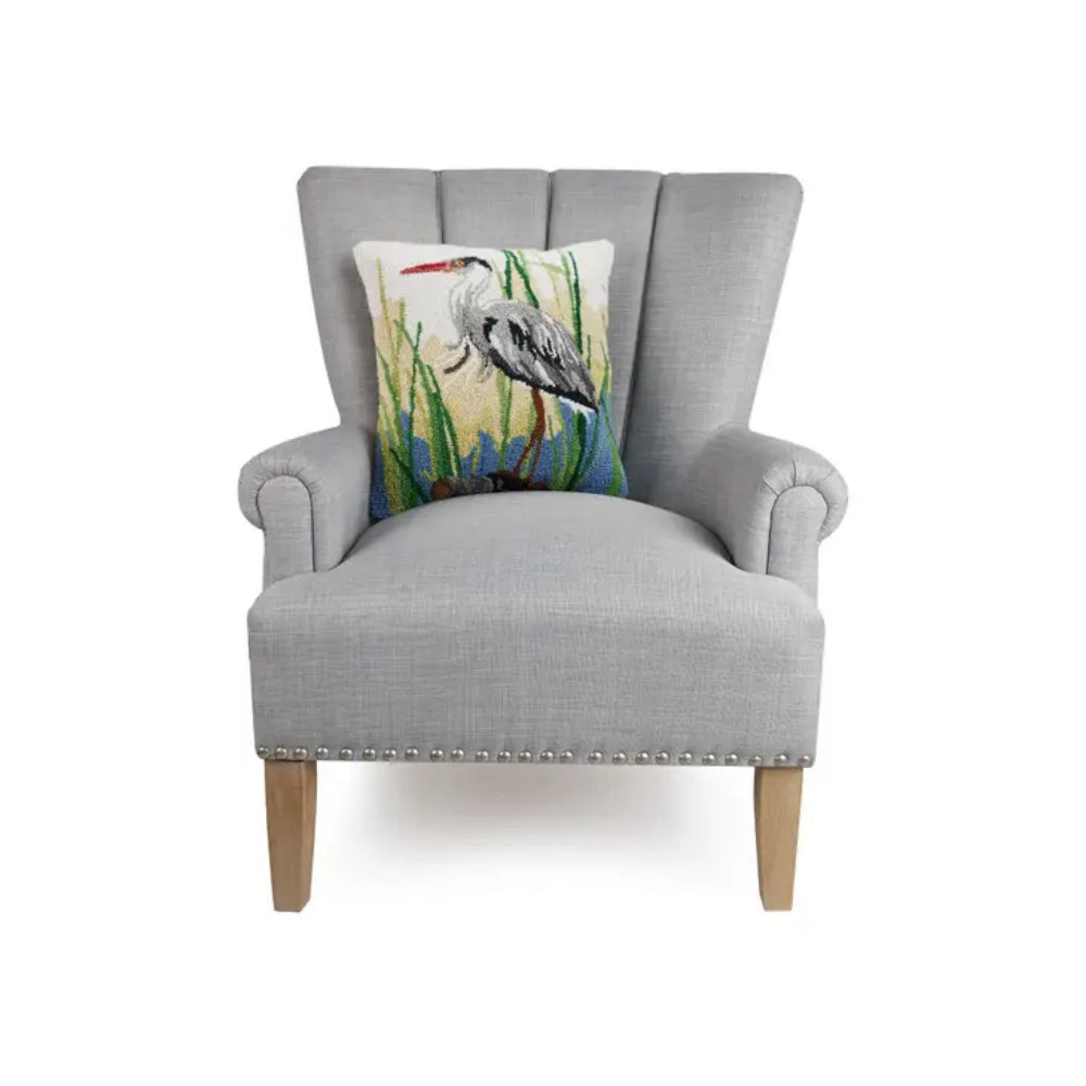 Great Blue Heron Hook Pillow by Sally Eckman Roberts
