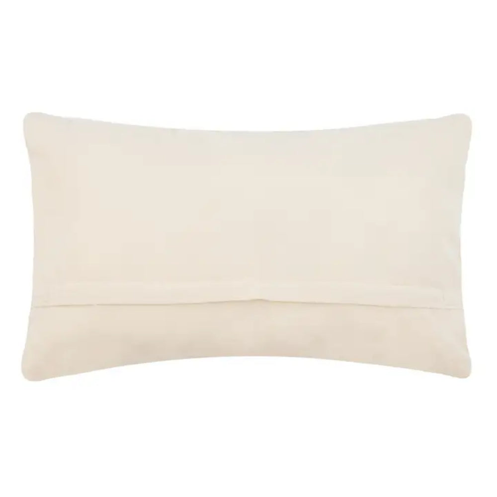 An off-white rectangular lumbar pillow with a horizontal stitched seam across the middle, shown against a plain white background.