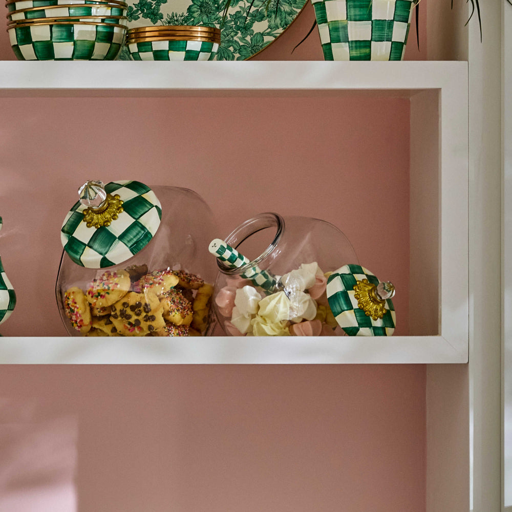 MacKenzie-Childs Emerald Check Enamel Scoop - Small