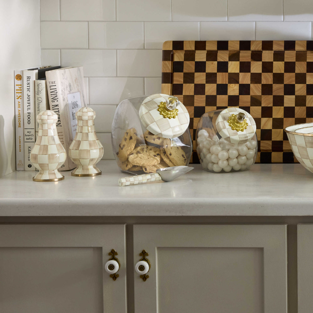 MacKenzie-Childs Mocha Check Enamel Scoop - Small