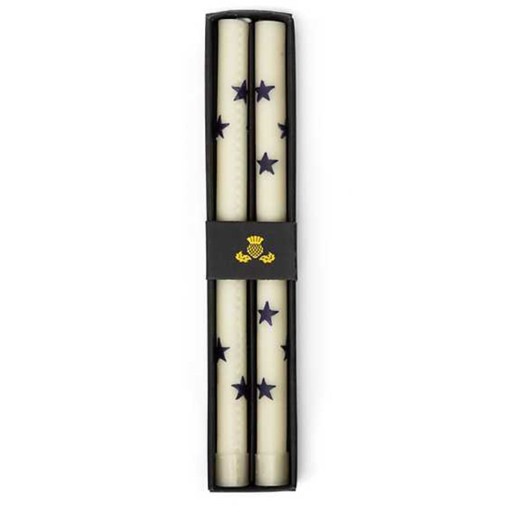 MacKenzie-Childs Navy Star Dinner Candles- Set of 2