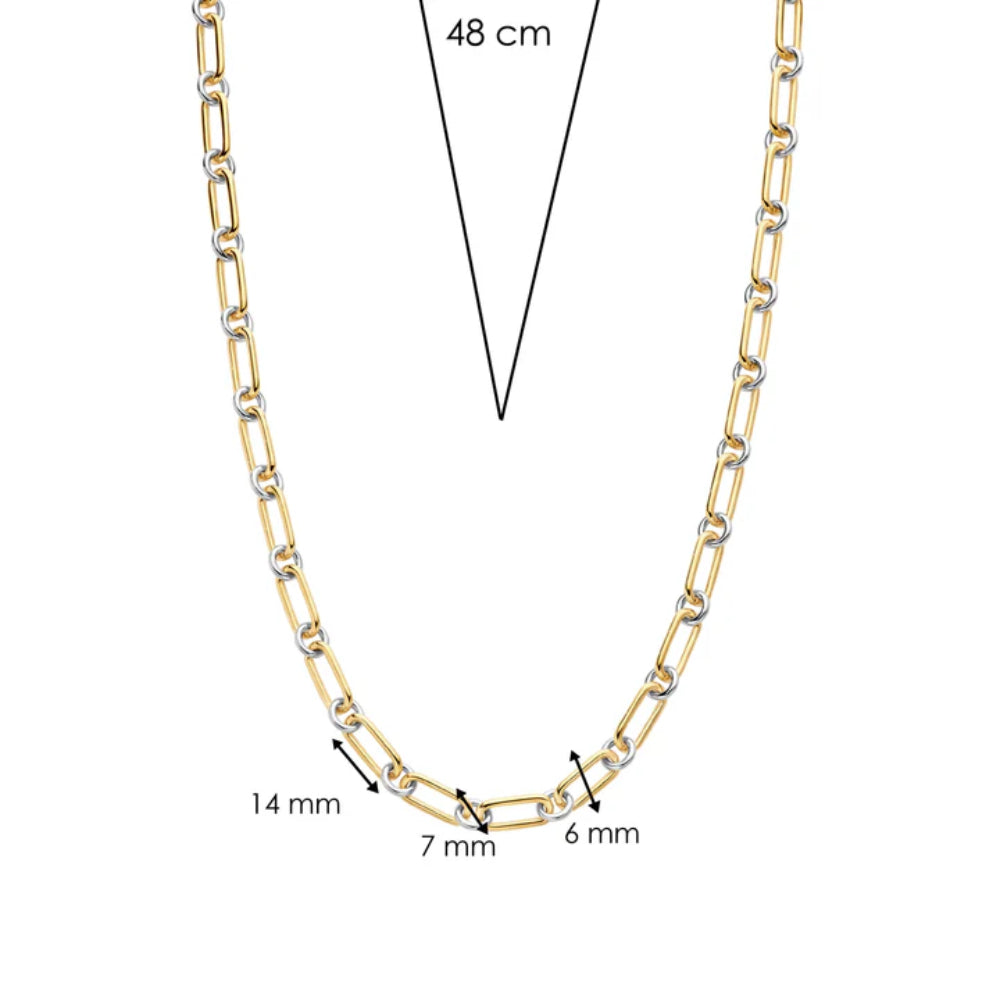 Ti Sento Two-Tone Chain Link Necklace