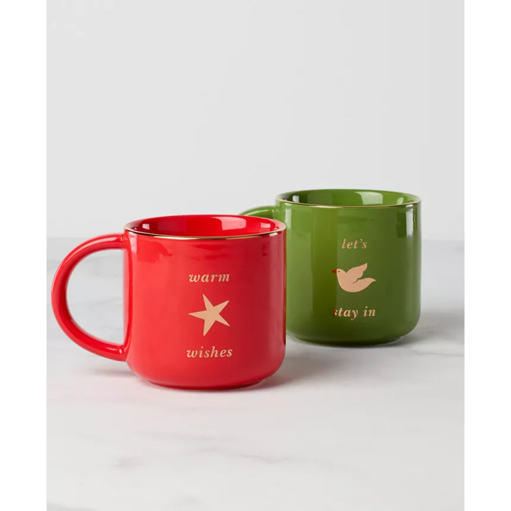 Kate Spade Be Jolly Warm Wishes Mugs - Set of 2