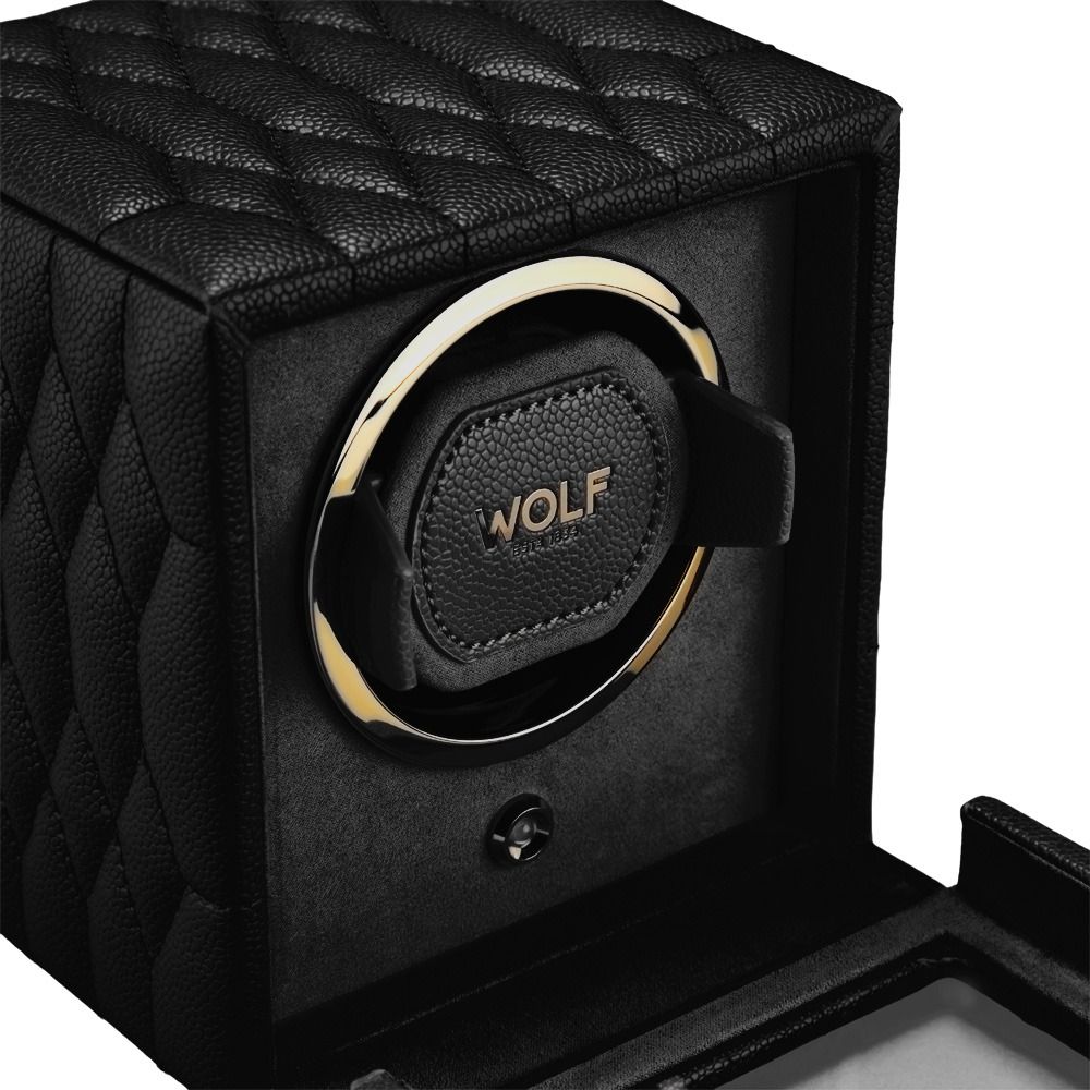 Wolf Designs Lauren Single Watch Winder - Black