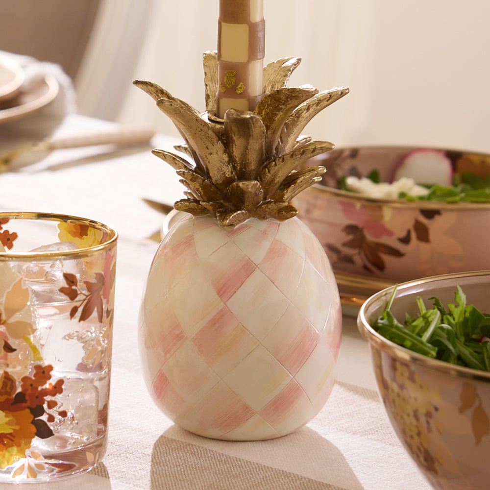 MacKenzie-Childs Rosy Pineapple Candle Holder