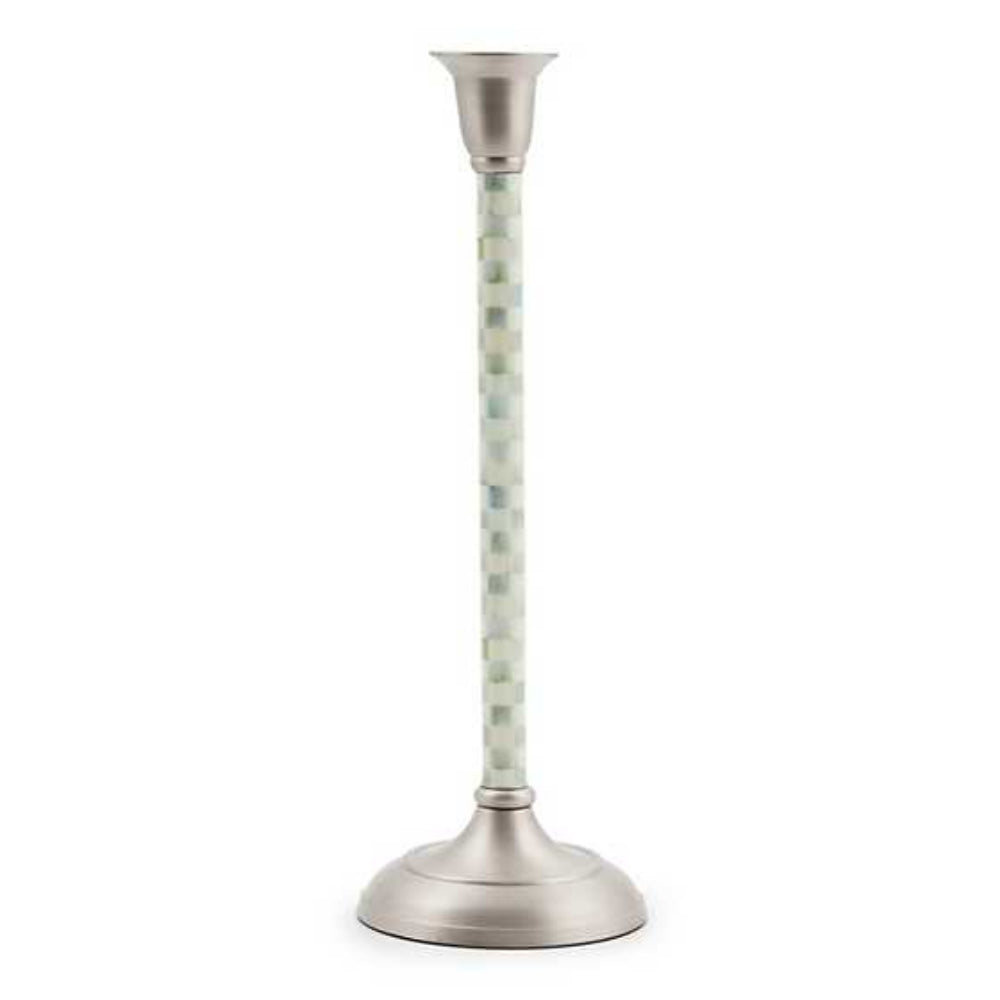MacKenzie-Childs Sterling Check Large Candlestick