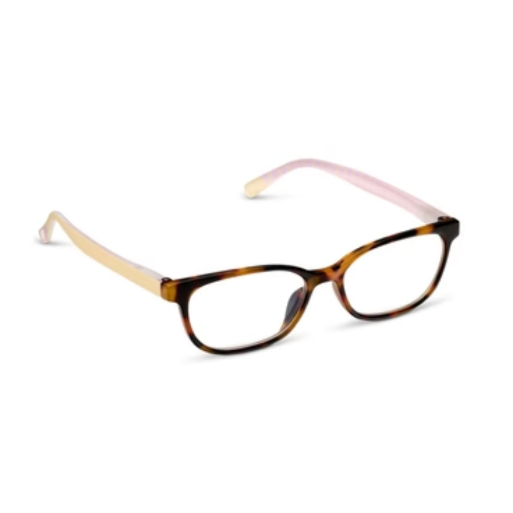 Peepers Beach Read - Tortoise/Summer Stripe Reading Glasses on white background.