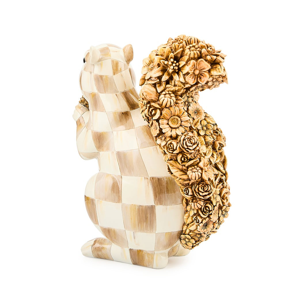 MacKenzie-Childs Mocha Check Squirrel Figurine