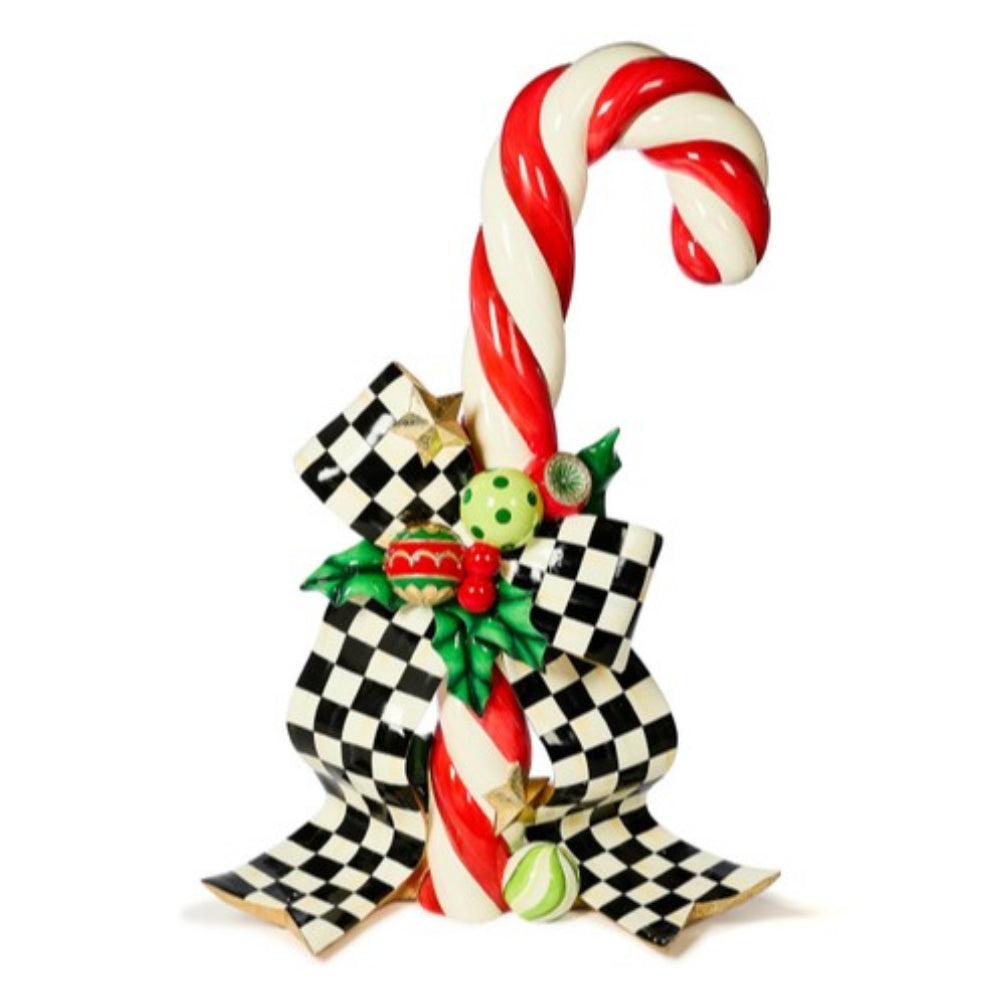 MacKenzie Childs Check It Out Right Trophy Candy Cane - Online Only