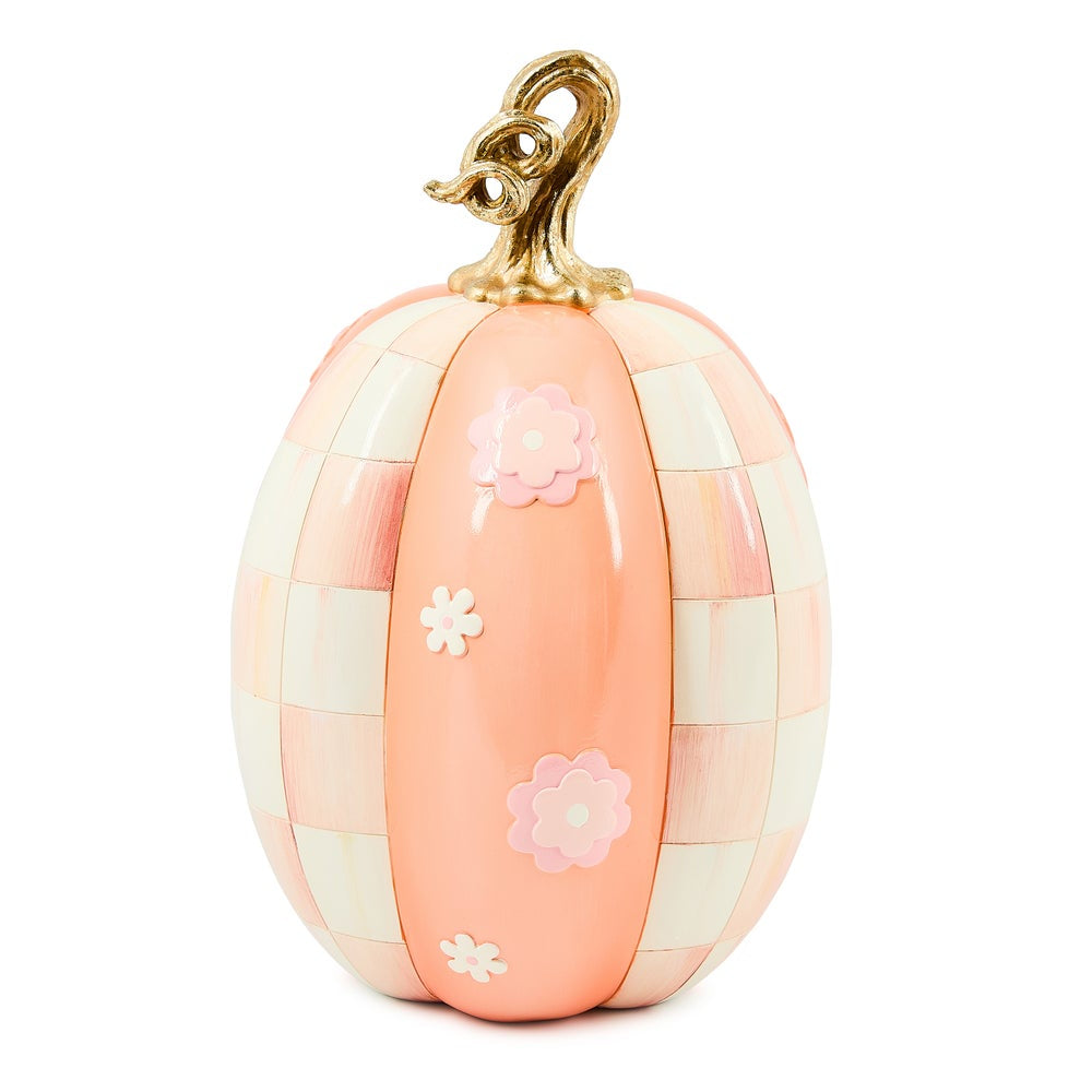 MacKenzie-Childs Rosy Check Flower Power Pumpkin