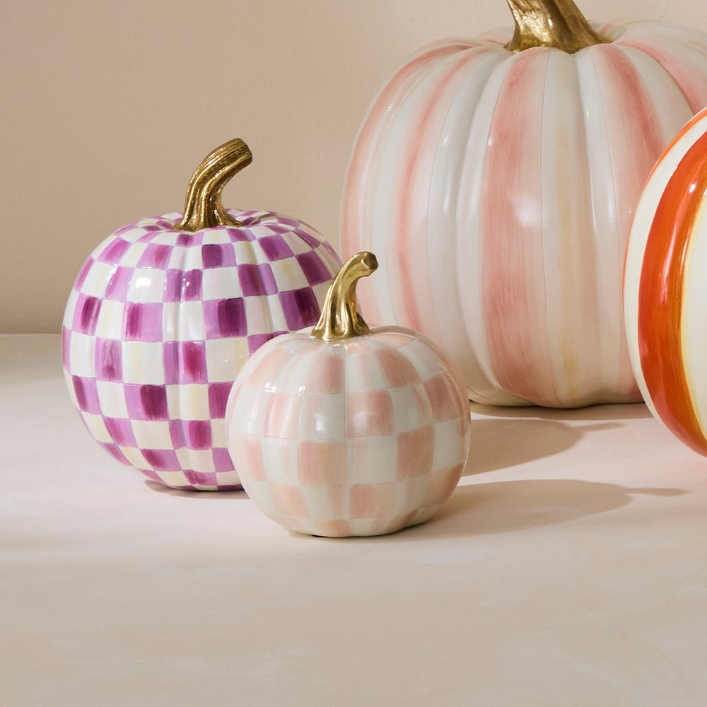 MacKenzie-Childs Rosy Check Pumpkin