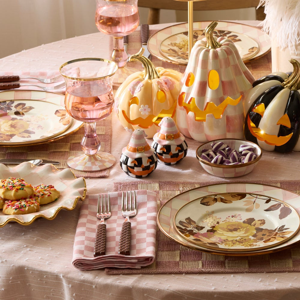 MacKenzie-Childs Trick or Treat Happy Jack Salt & Pepper Set