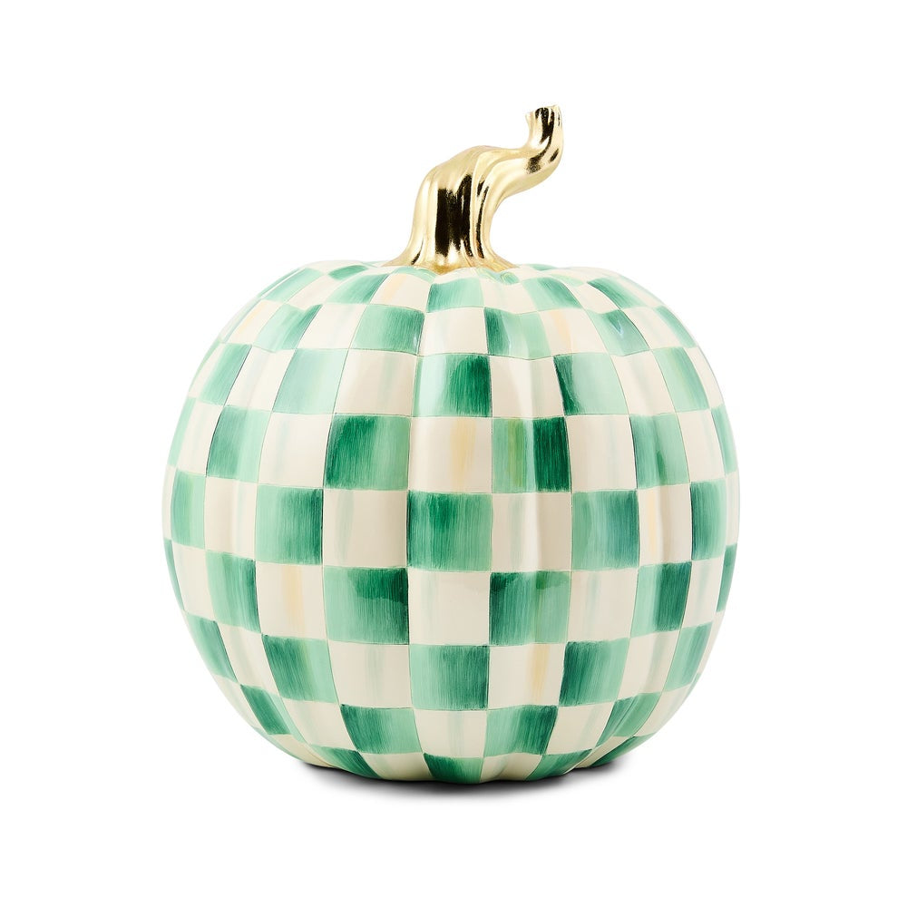 MacKenzie-Childs Emerald Check Pumpkin