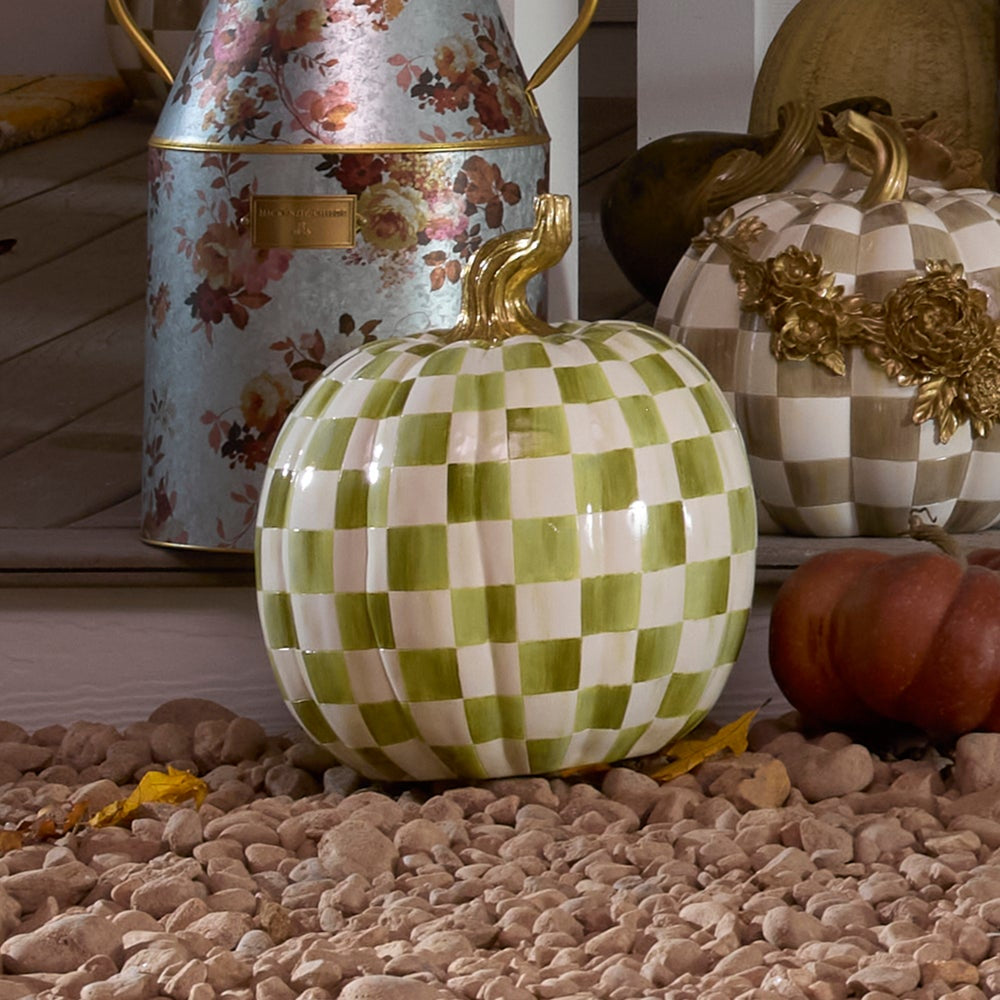 MacKenzie-Childs Moss Check Pumpkin