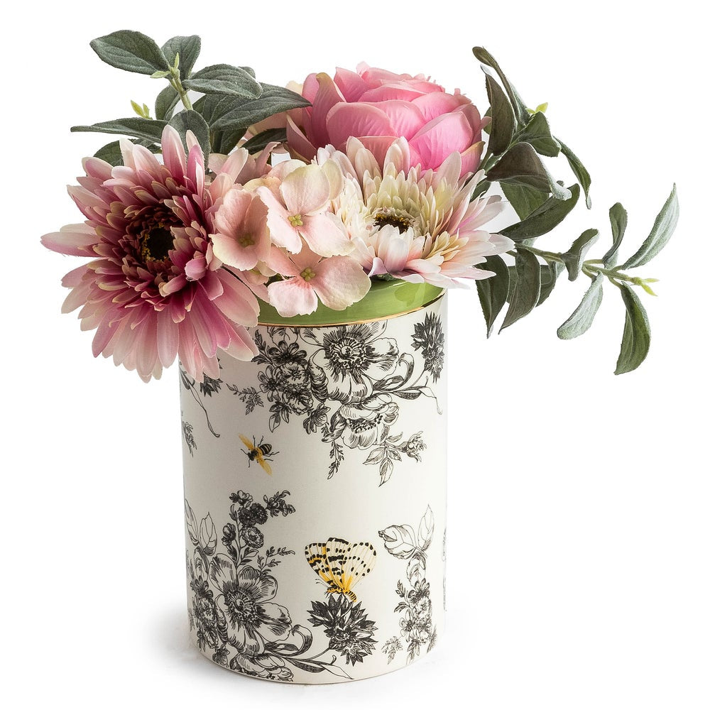 Mackenzie-Childs Butterfly Toile Short Vase