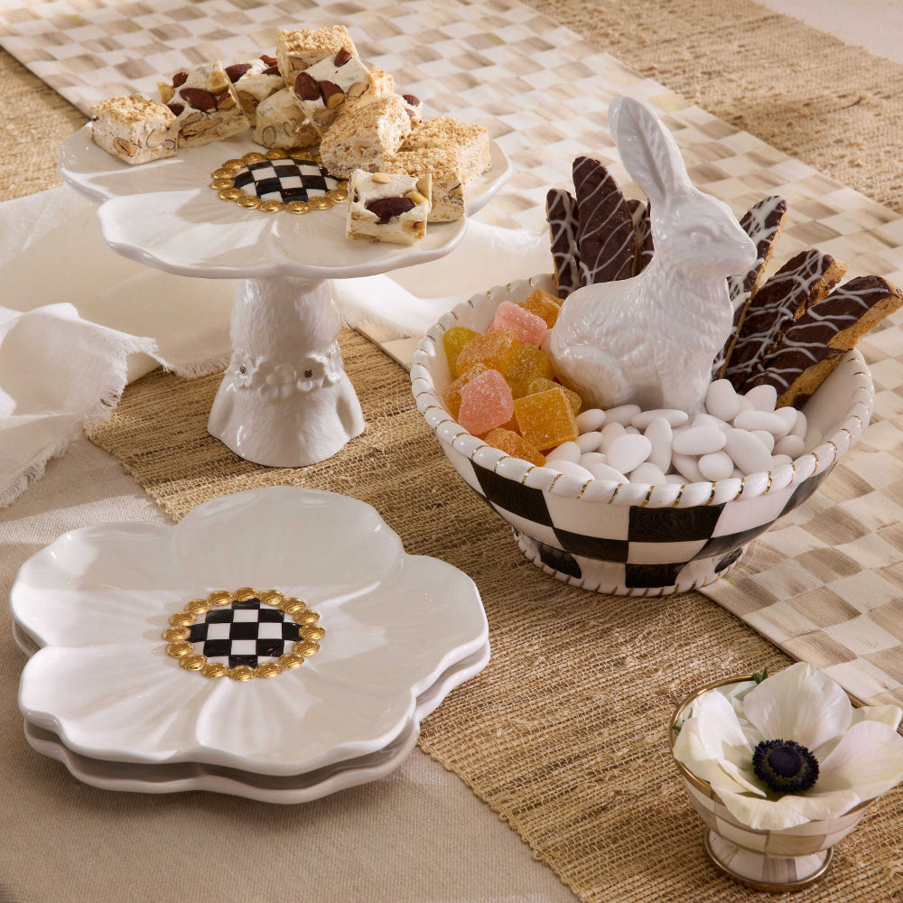 MacKenzie-Childs White Rabbit Ceramic Candy Dish