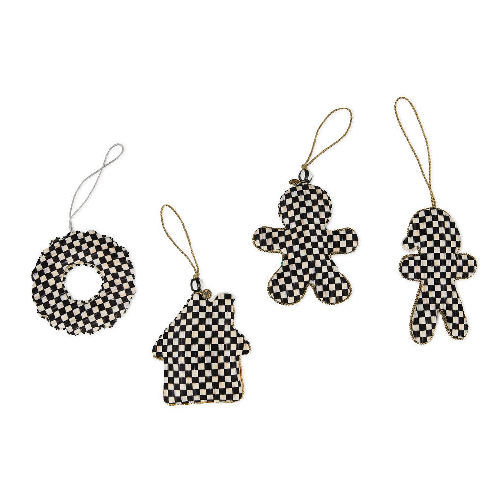 MacKenzie-Childs Gingerbread Beaded Ornaments - Set of 4