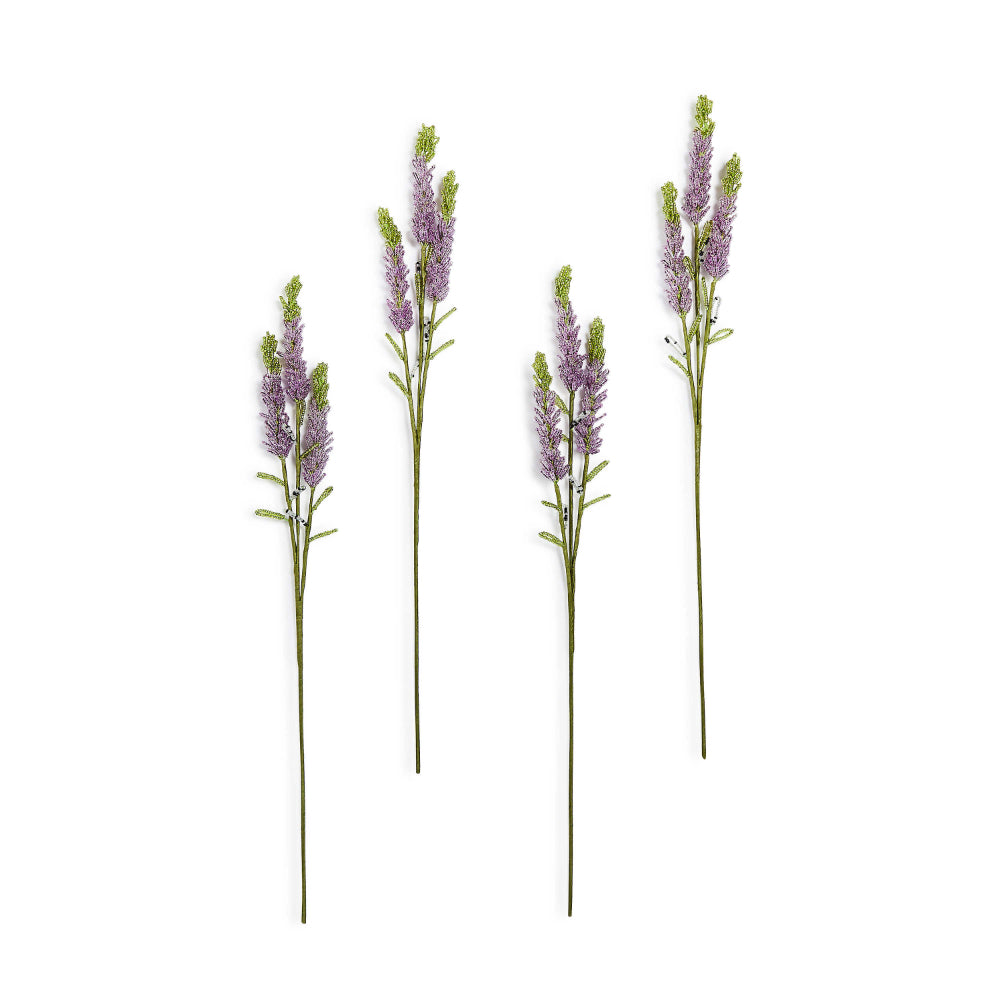 Mackenzie-Childs Lavender Beaded Flower Stem - Set of 4