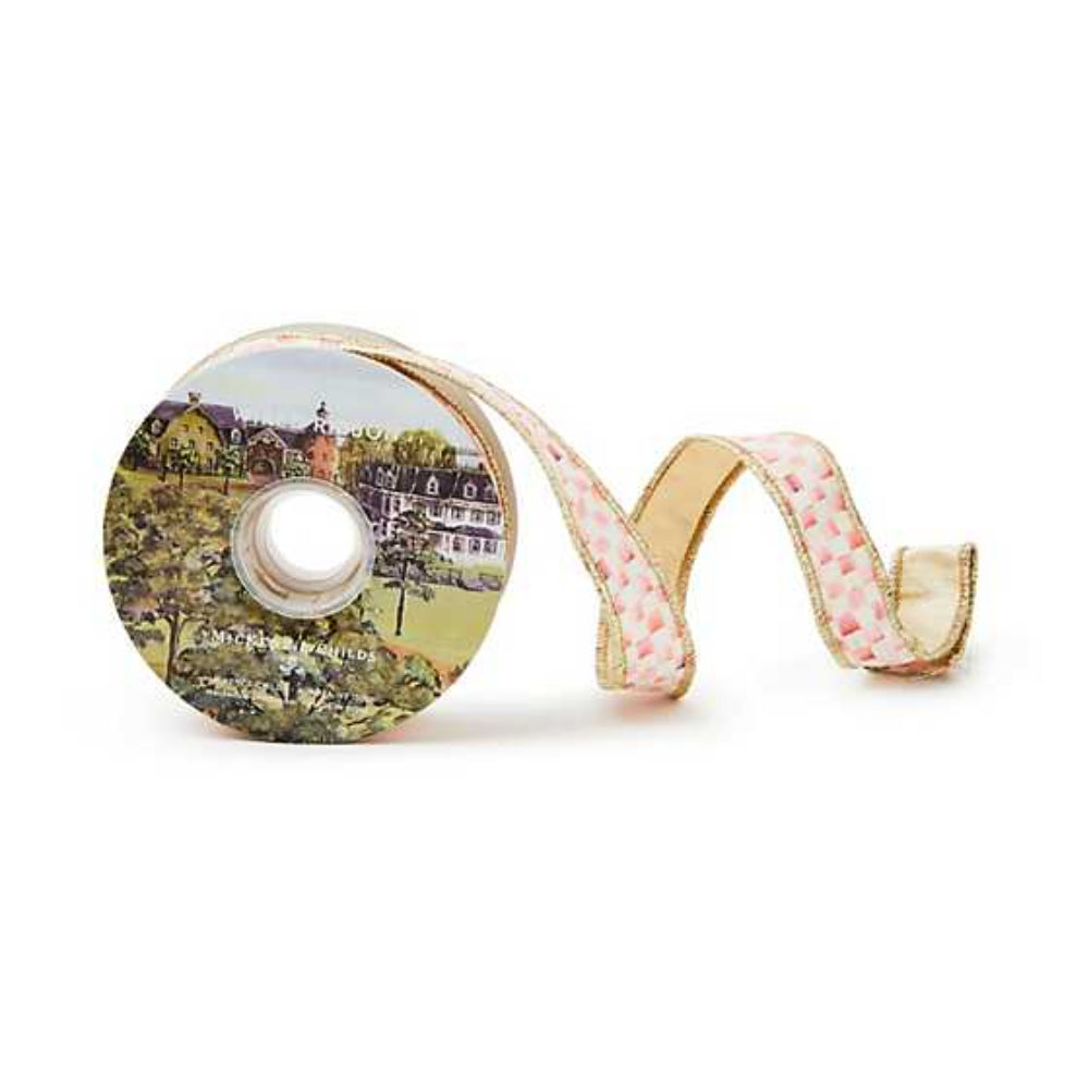 MacKenzie-Childs Rosy Check 1" Ribbon