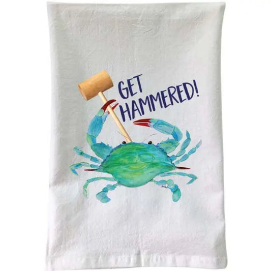 Clawdia Crab - Get Hammered Flour Sack Towel