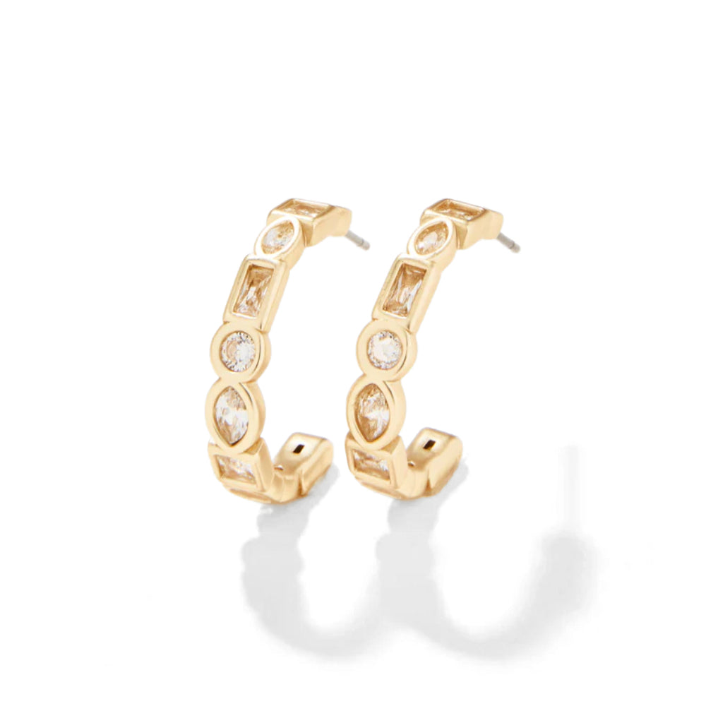 Manor Gem Hoop Earrings Bronze - Spartina