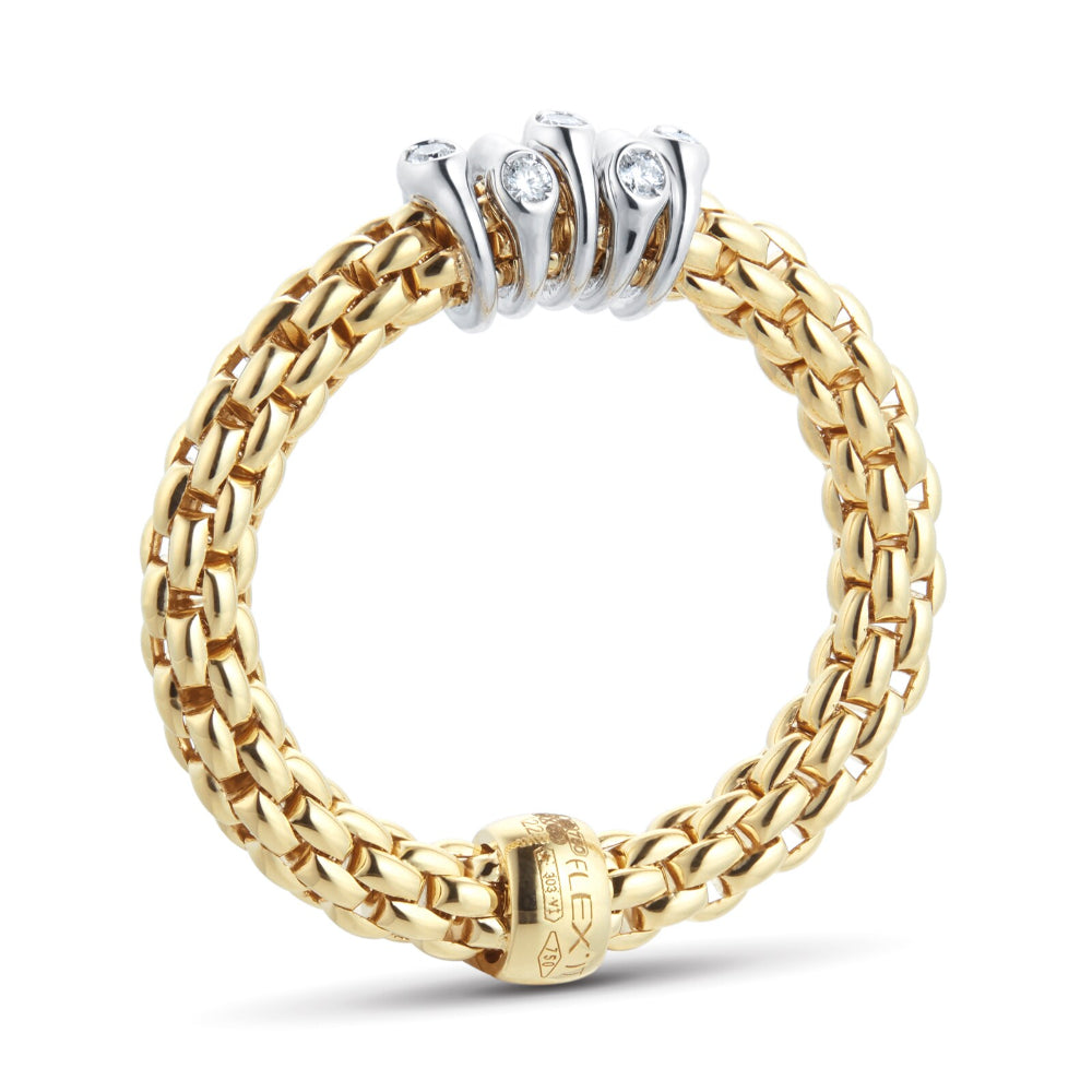 Fope Prima Collection 18k Flex'it Ring with Diamonds