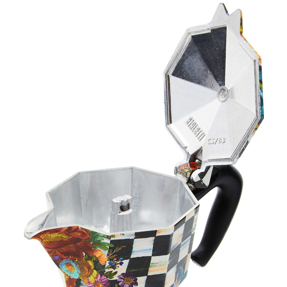 MacKenzie-Childs Courtly Flower Market 3 Cup Moka Pot