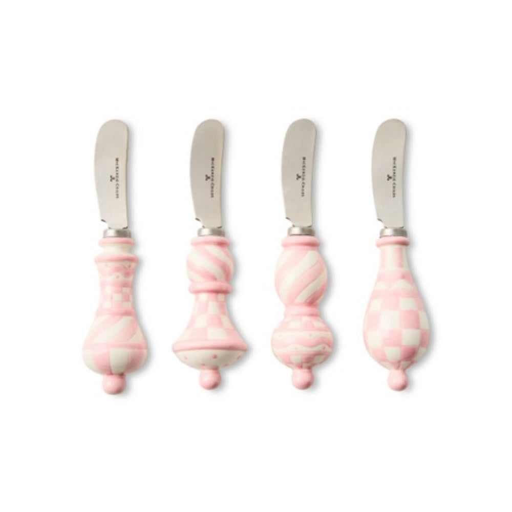 Mackenzie-Childs Rosy Check Party Spreaders - Set of 4