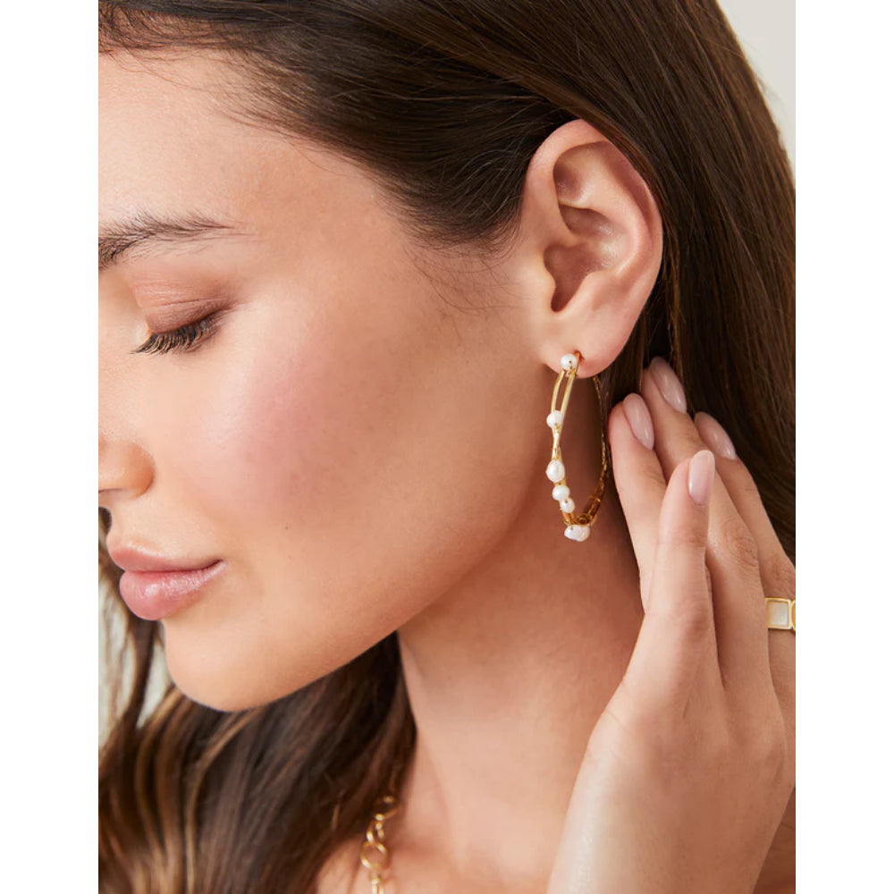 Spartina Swell Hoop Earrings Pearl
