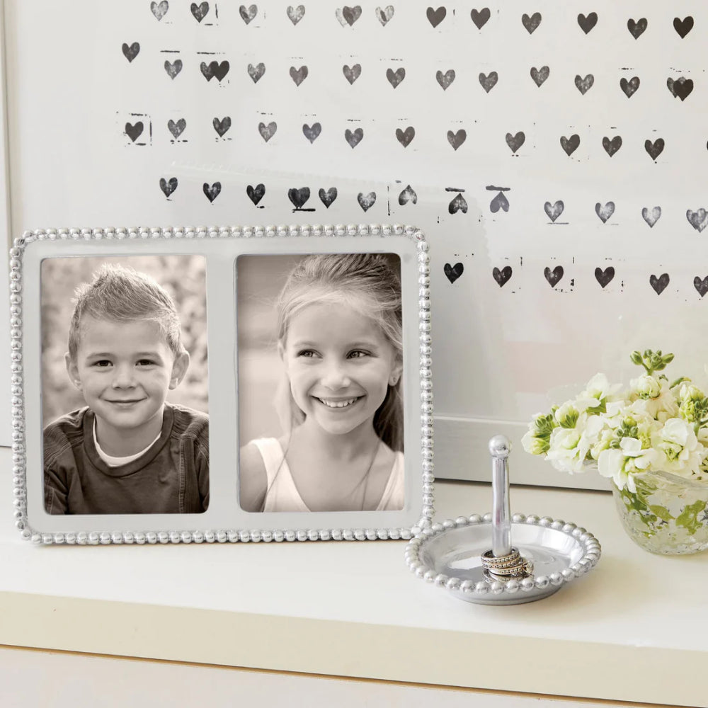 Mariposa Beaded Double 4x6 Frame