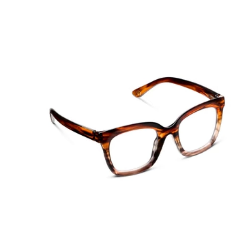 Peepers Cleo - Brown Ombre Horn Reading Glasses on white background