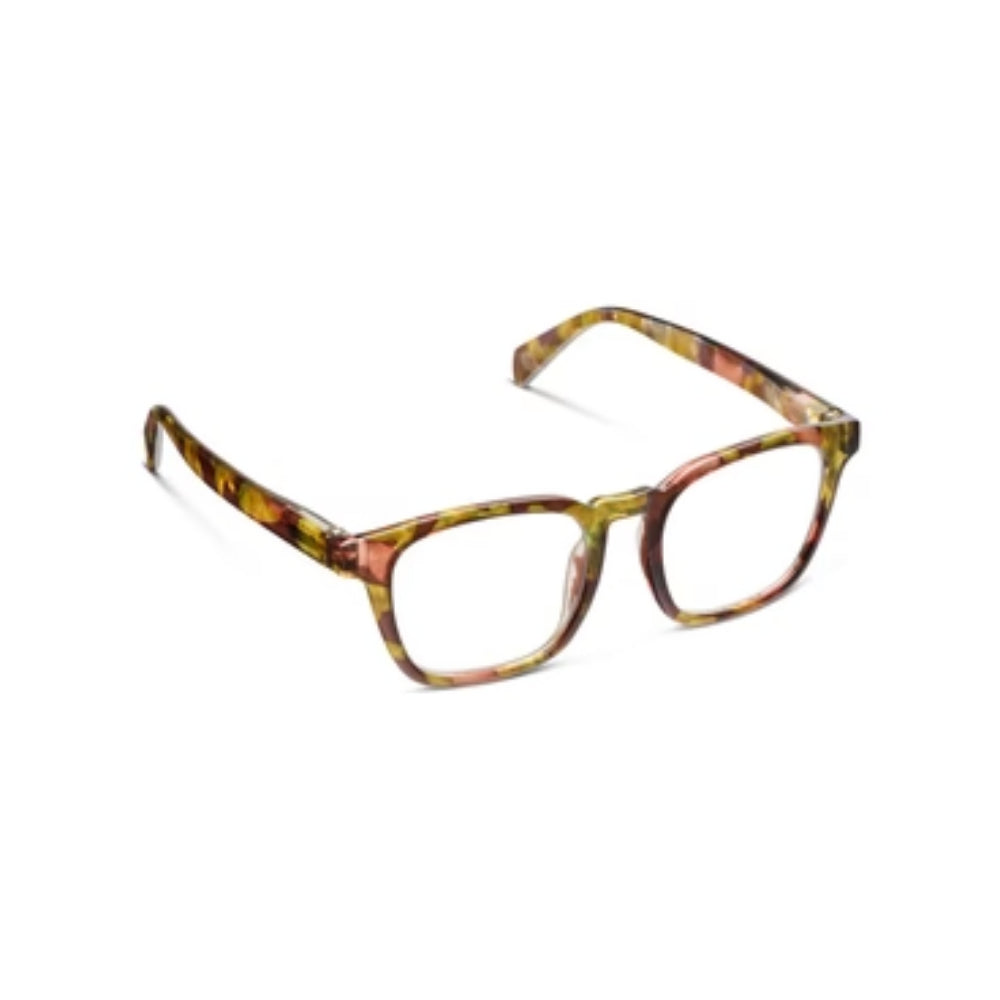 Peepers Latte - Earth Quartz reading glasses on white background.