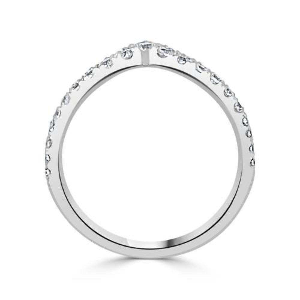 14k Gold Diamond Contour Wedding Band