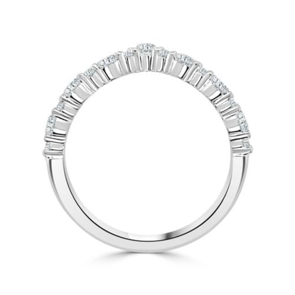 14k Alternating Big & Small Diamond Contour Wedding Band