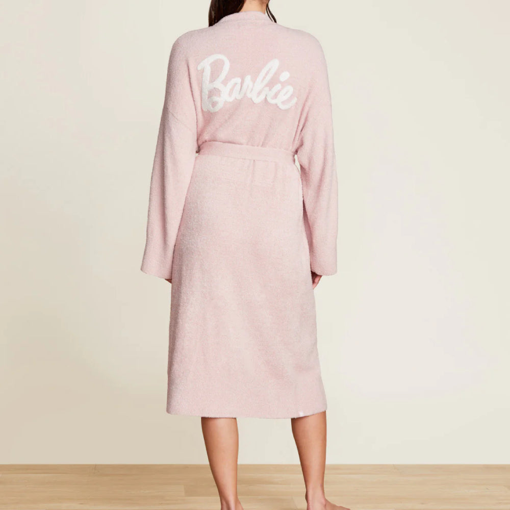 Barefoot Dreams CozyChic Lite® Barbie™ Robe- Dusty Rose/White