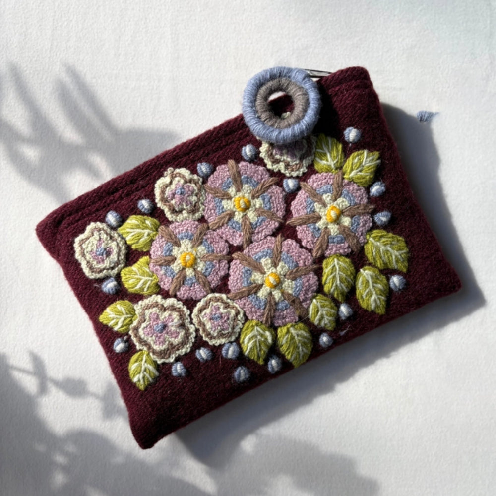 Decorative pouch with floral design