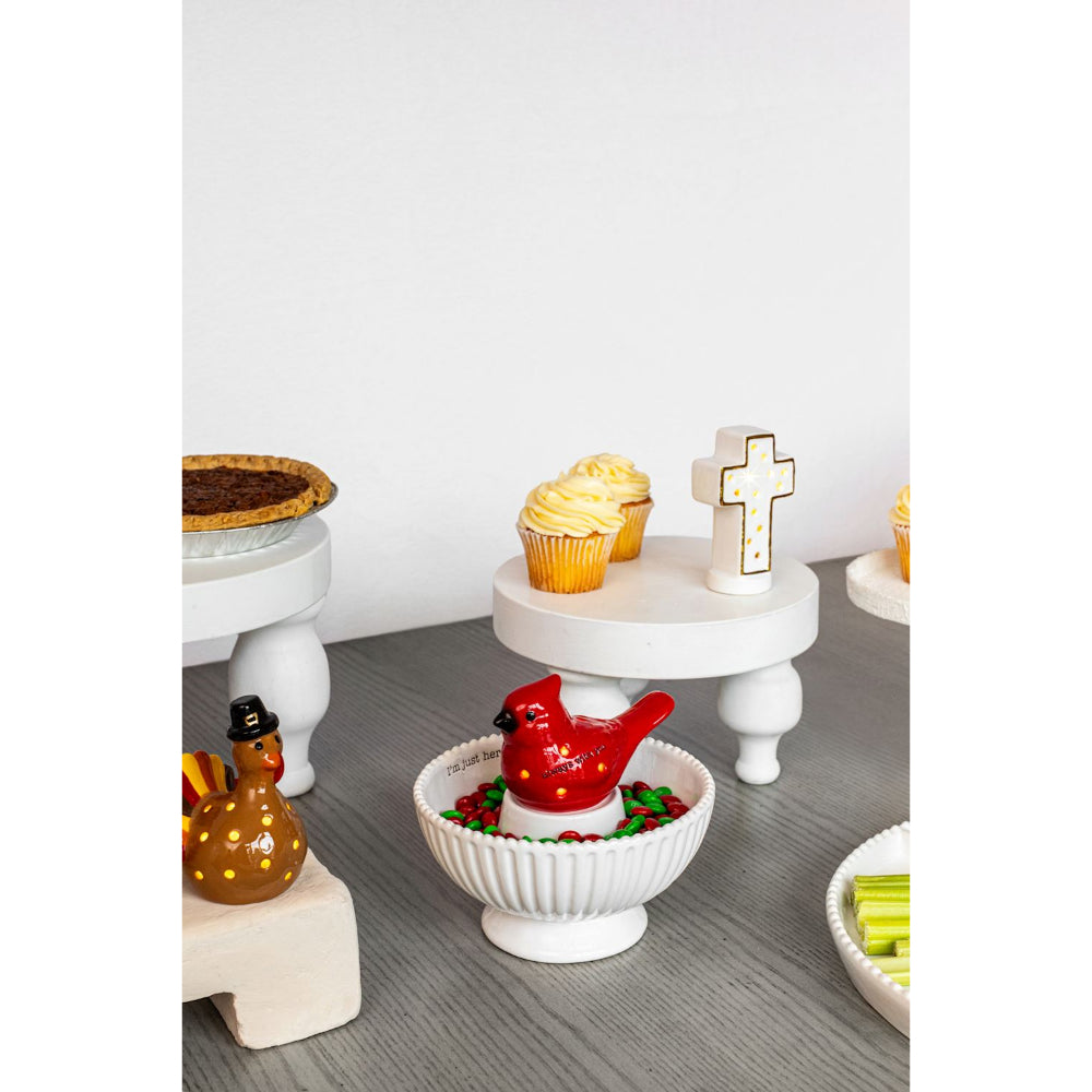 Mud Pie Cardinal Light-Up Sitter