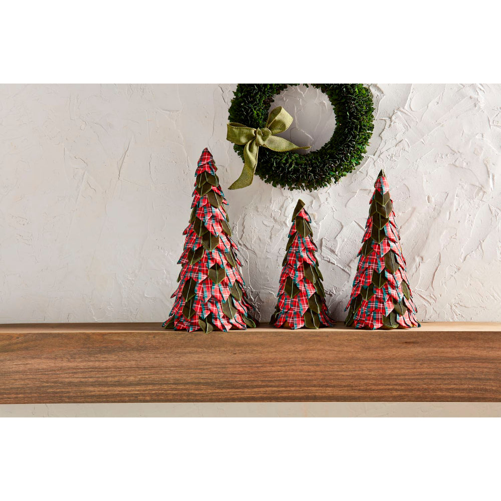 Mud Pie Tartan Ribbon Tree - Set of 3