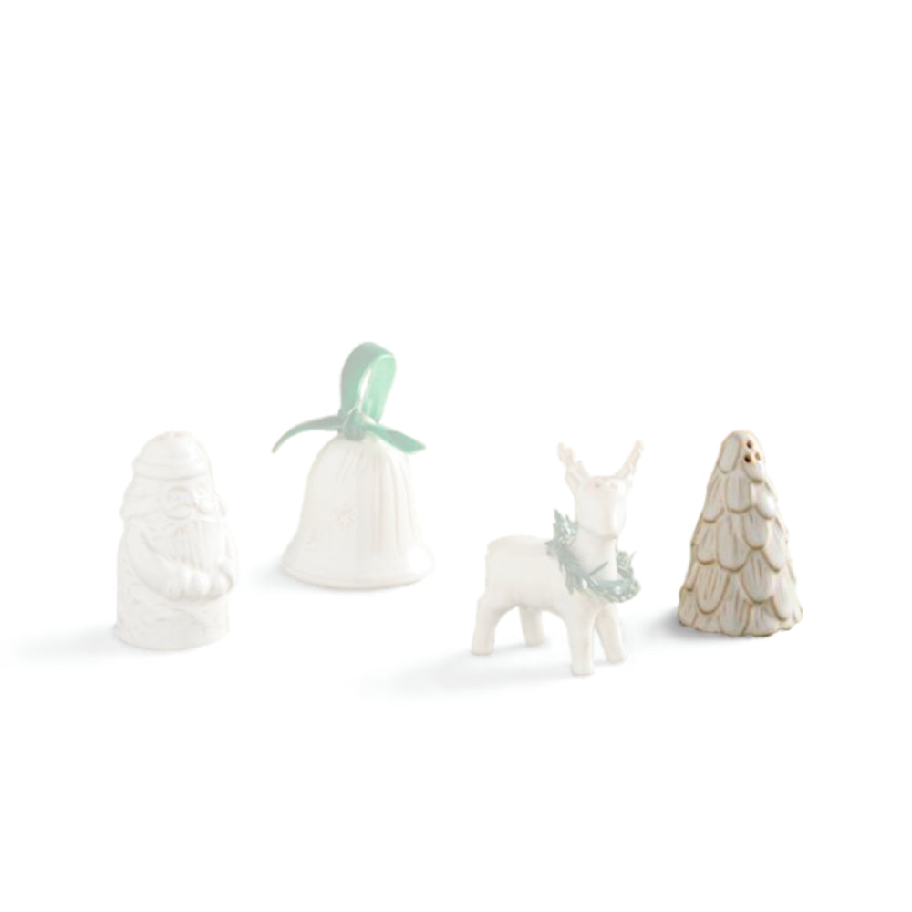 Mud Pie White Christmas Salt & Pepper Shakers