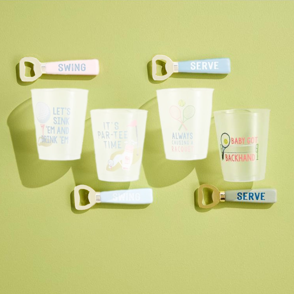 Mud Pie Tennis & Golf Party Cup & Opener Sets
