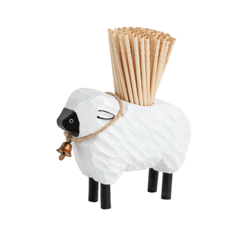 Mud Pie Farm Animal Wood Toothpick Holder