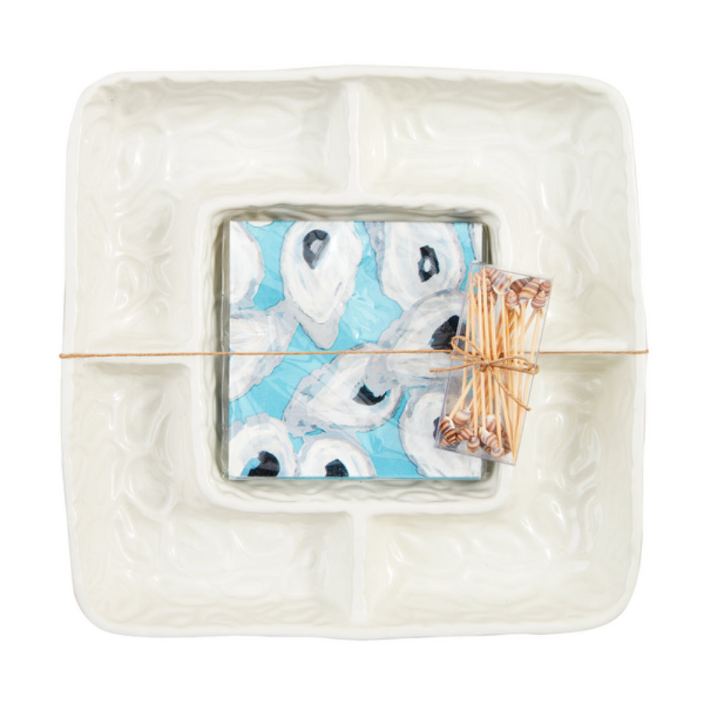 Mud Pie Oyster - Set di vassoi refrigeranti, 10,2 x 35,6 cm Mud Pie Oyster - Set di vassoi refrigeranti, 10,2 x 35,6 cm