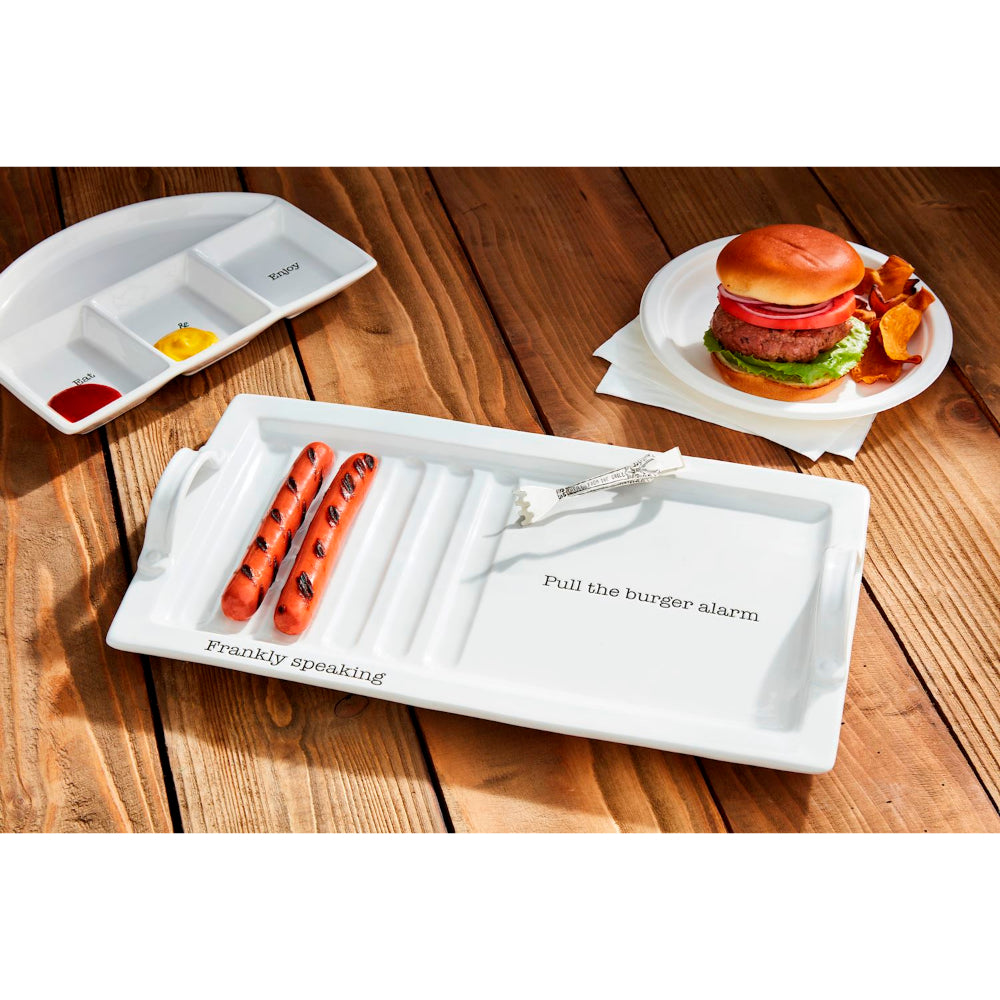 Mud Pie Hot Dog & Burger Platter Set