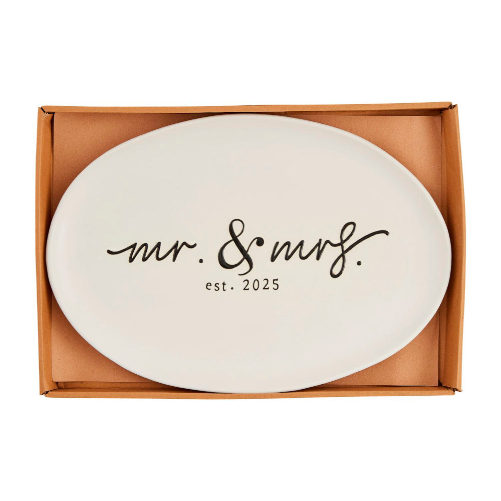 Mud Pie Mr & Mrs Est 2025 Platter