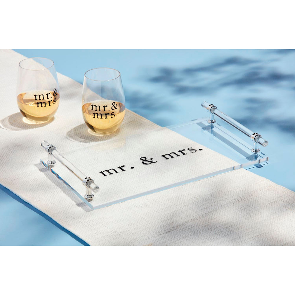 Mud Pie Mr & Mrs Acrylic Tray