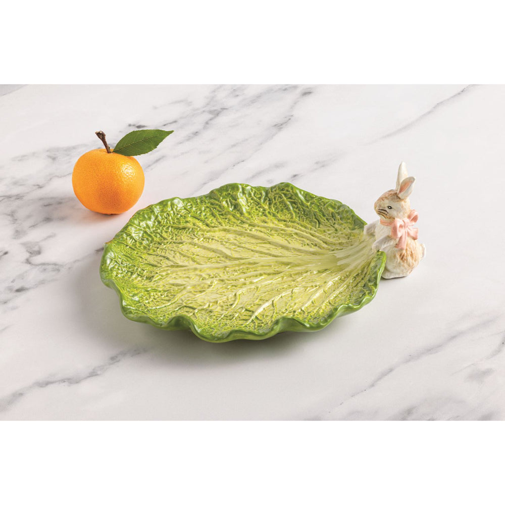 Mud Pie Bunny Cabbage Platter