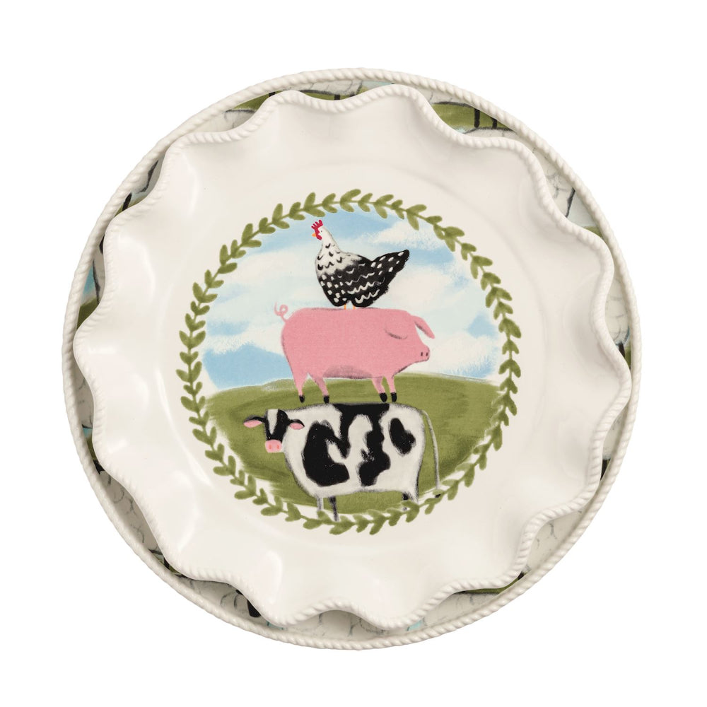 Mud Pie Farm Sheep Nested Platter Set