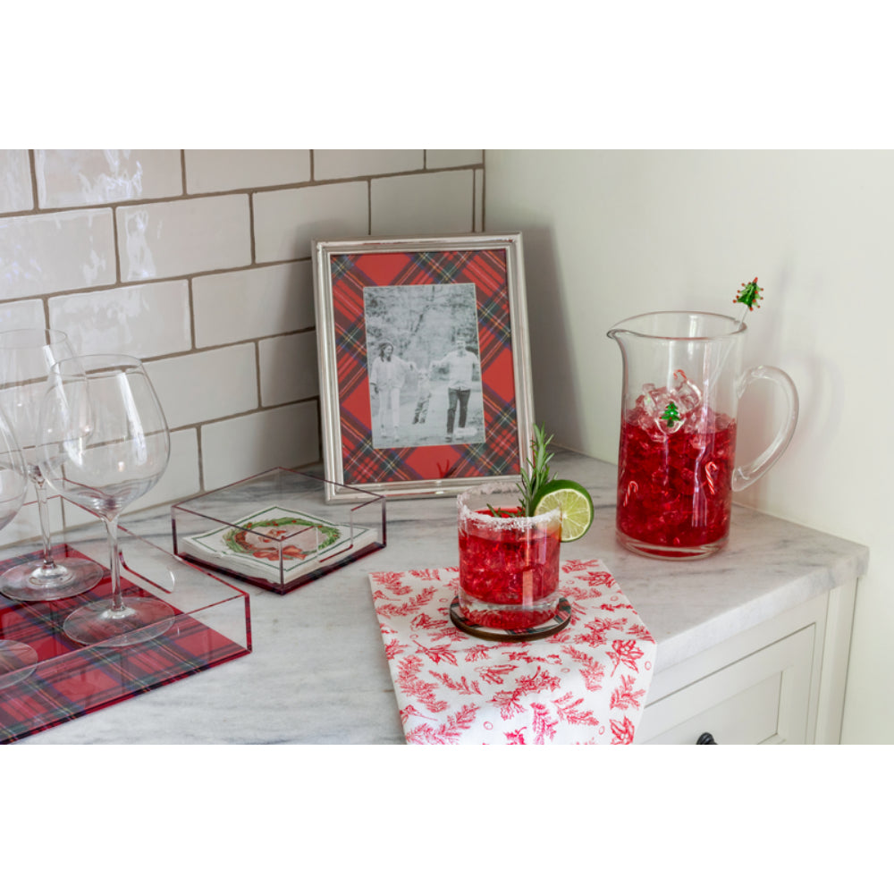 Mud Pie Santa Napkin & Tartan Caddy Set