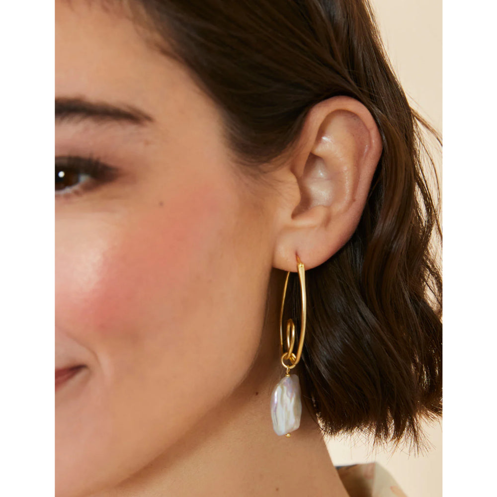 Spartina Loop Hoop Pearl Earrings