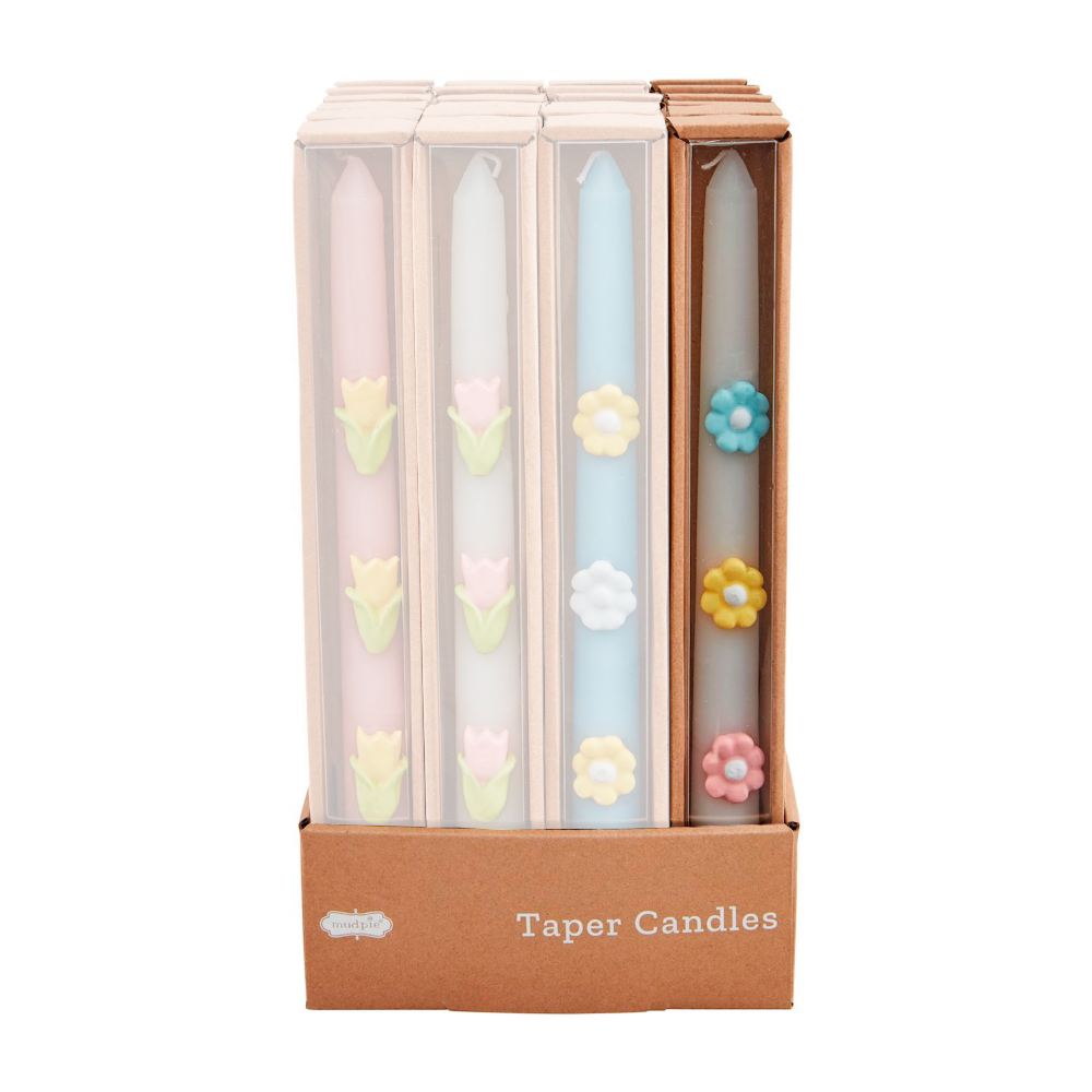 Mud Pie Flower Taper Candles Assorted